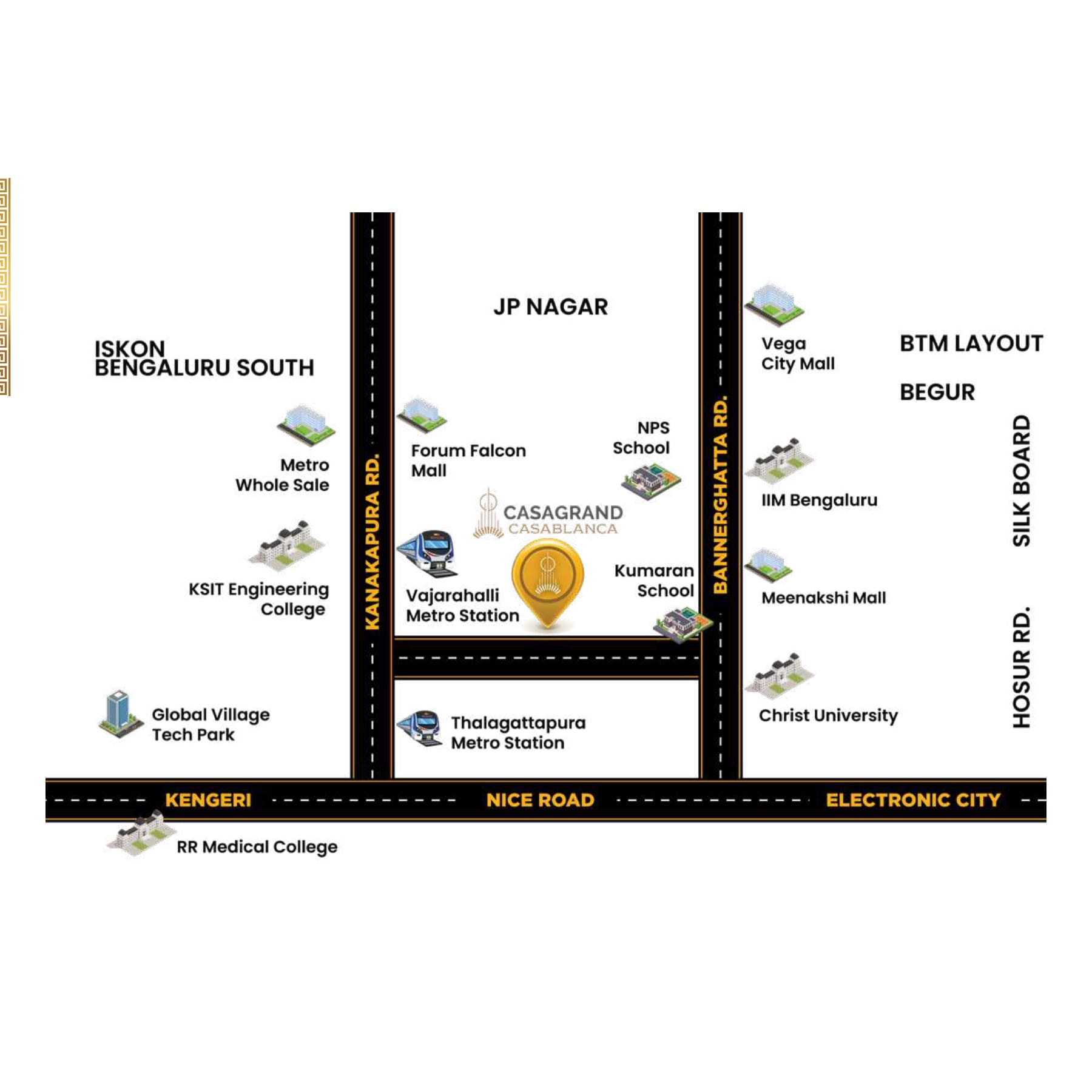 Casagrand Casablanca Kanakapura Road Location Map Casagrand Casablanca Kanakapura Road Location Map